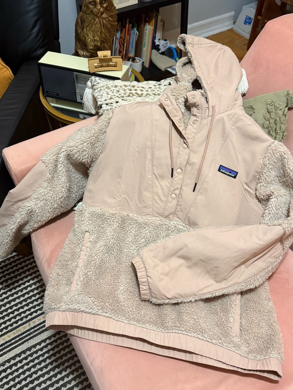 Patagonia Tan Sherpa Anorak Hoodie